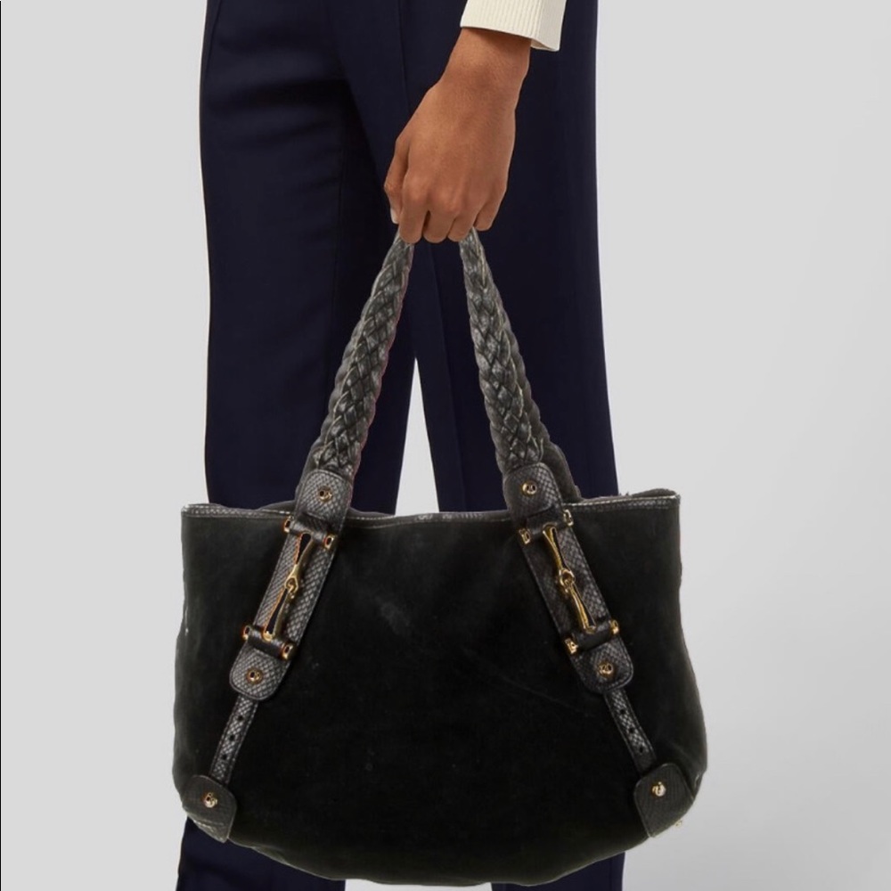 💕Authentic Gucci Black Suede Medium Pelham Bag💕